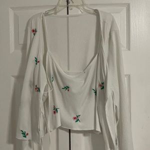 Crop top and cardigan